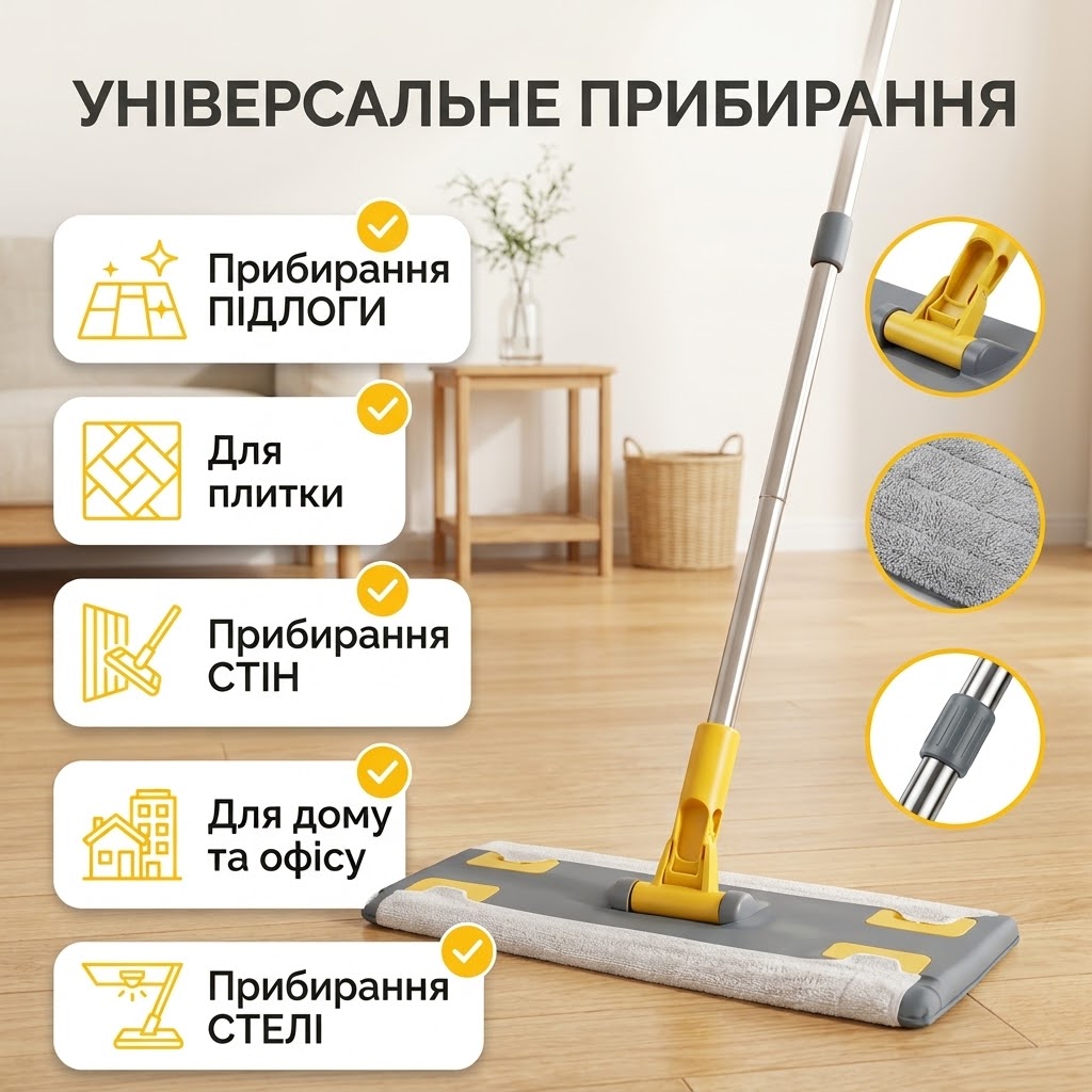 Універсальне прибирання Purfix — підлоги, плитка, стіни, стеля, дім та офіс